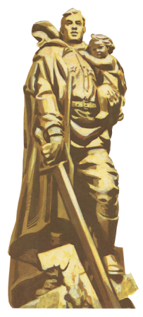 Памятник воину освободителю в Берлине на прозрачном фоне