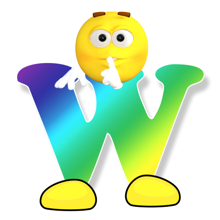 Буква w белая