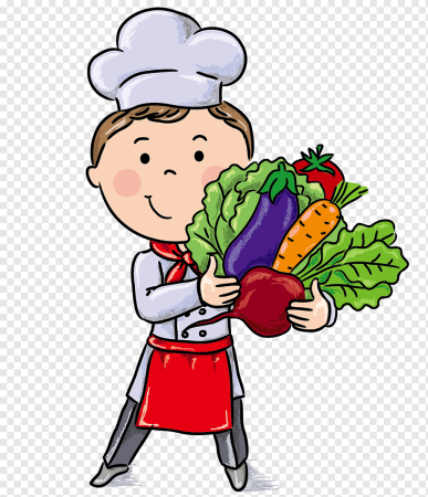 Повар с овощами