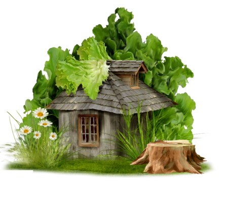 Сказочный домик на прозрачном фоне