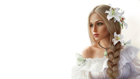 Девушка с косами