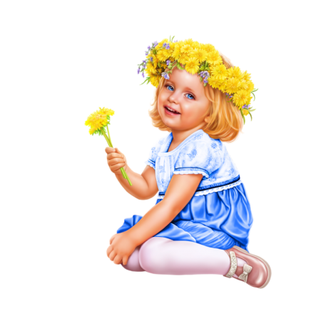 Девочка на белом фоне
