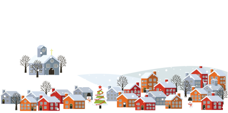 Новогодний домик на белом фоне