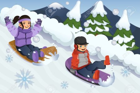 Катание на санках с горки