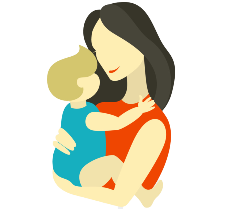 Женщина с ребенком вектор