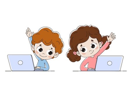 Дети компьютер иллюстрация