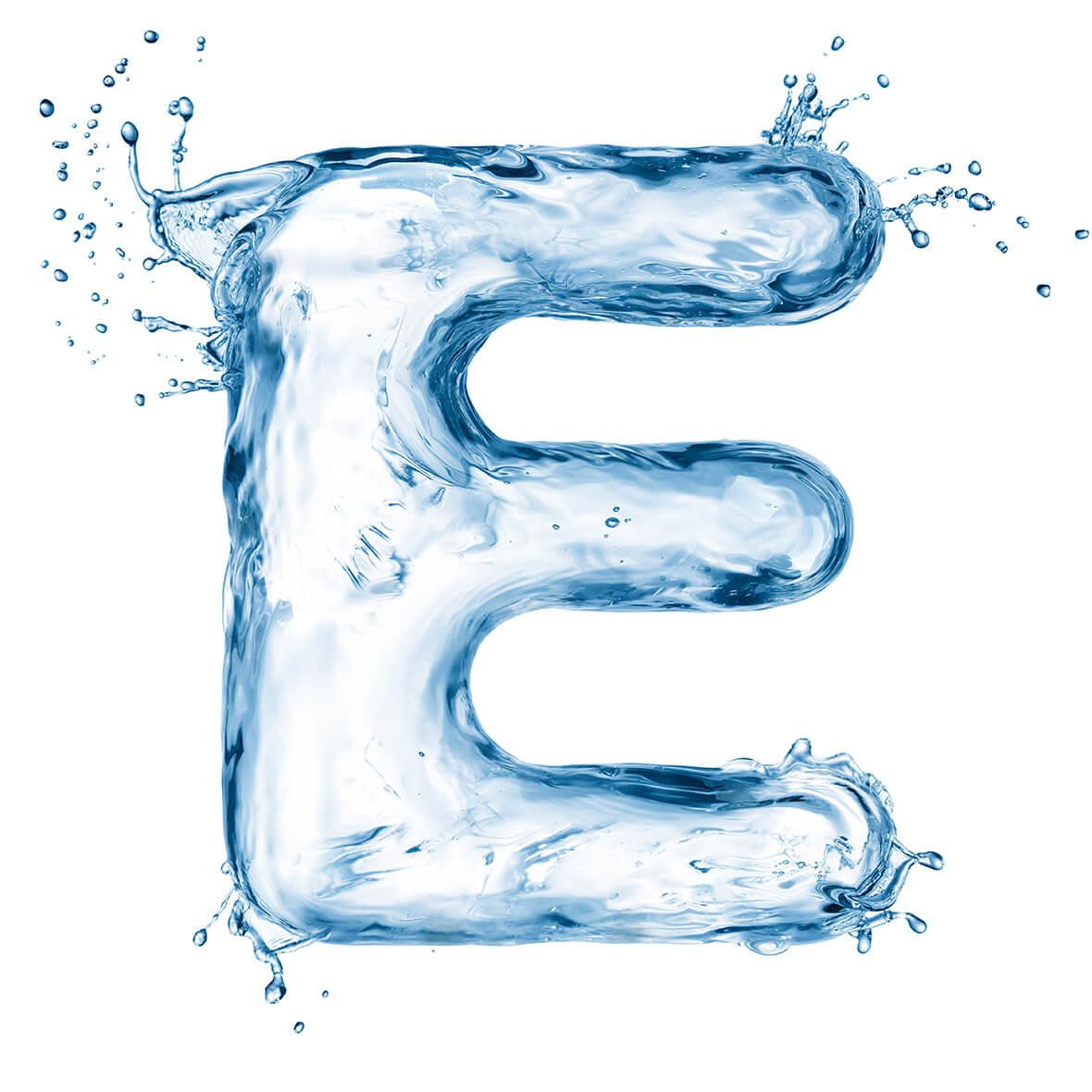 Буквы капли воды