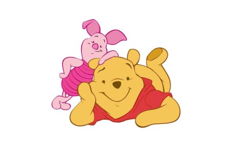 Винни пух и Пятачок на белом фоне