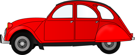 Мультяшный красный автомобиль