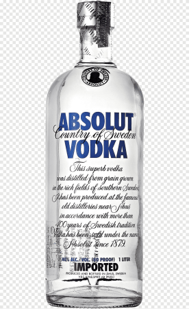 Бутылка водки на прозрачном фоне
