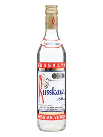 Русская водка на прозрачном фоне