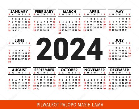 Сетка календаря на 2024 год