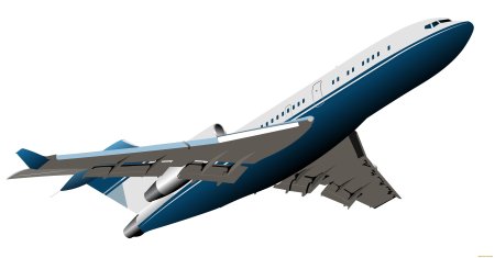 Боинг 737 на прозрачном фоне