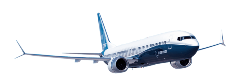 Боинг 737 на прозрачном фоне