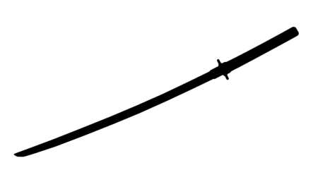 Катана черно белая