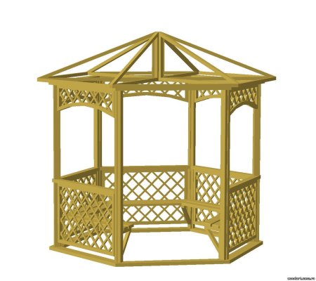 Беседки 6 гранные из дерева