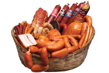 Корзина с мясными продуктами