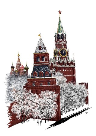 Спасская башня Кремля вектор