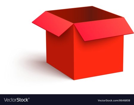 Открытая коробка на белом фоне