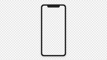 Смартфон на прозрачном фоне