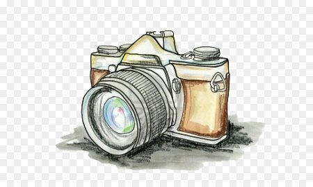 Фотоаппарат акварельный скетч
