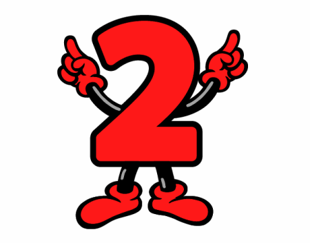 Цифра 2 красного цвета