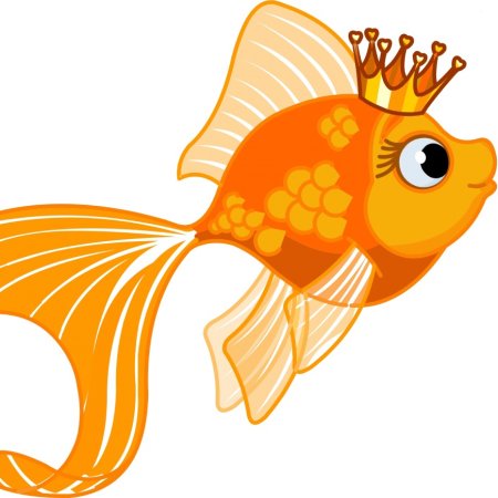 Золотая рыбка сказка на прозрачном фоне PNG