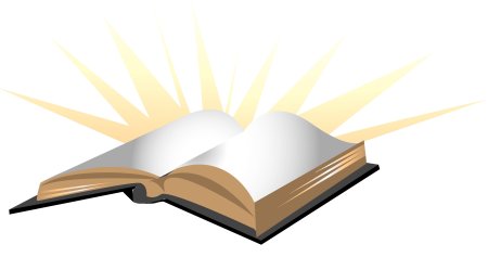 Раскрытая книга на прозрачном фоне