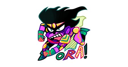 Star Platinum attacking на белом фоне