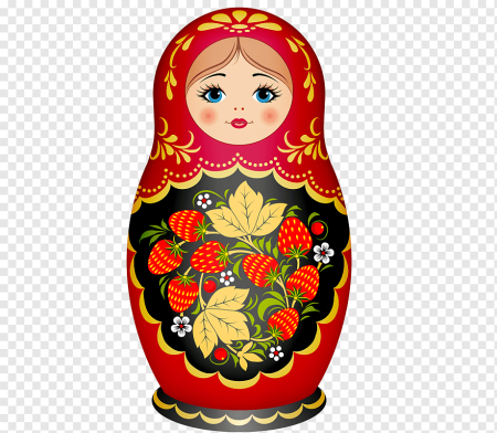 Матрешка Хохлома вектор