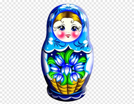Матрешка на прозрачном фоне