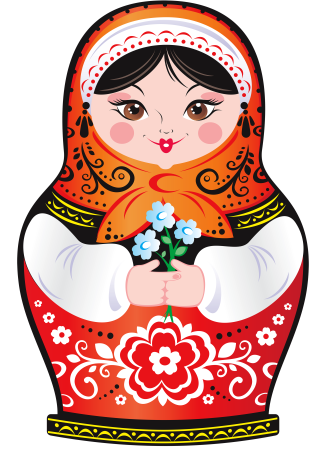 Матрешка Хохлома вектор