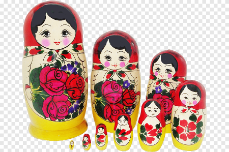 Матрешка на прозрачном фоне