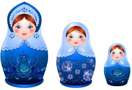 Матрешка Гжель вектор