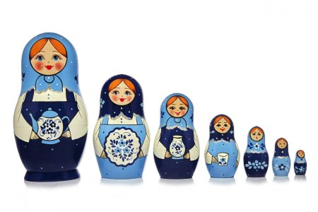 Матрешка на белом фоне