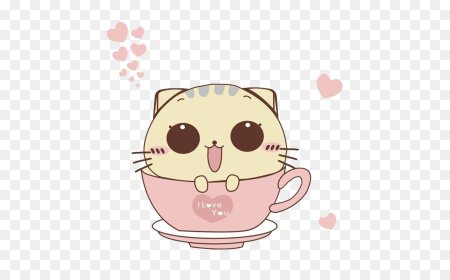 Кавайные котики без фона