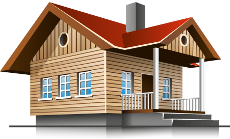 Домик на белом фоне