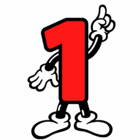 Цифра 1 на прозрачном фоне