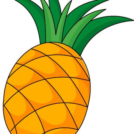 Ананас на белом фоне мультяшный