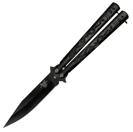 Бабочка нож чёрный Pirat a307