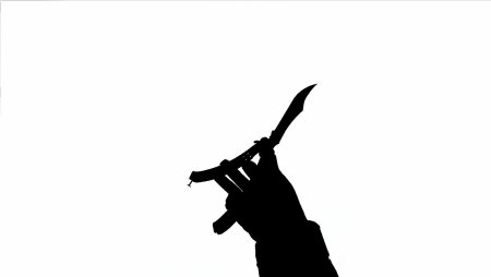 Силуэт с ножом в руке