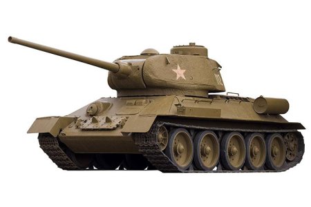Танк т-34 на белом фоне