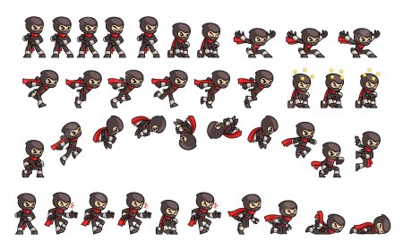 Спрайты для 2d игр ниндзя