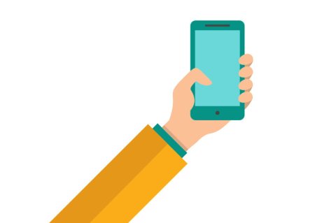 Рука с телефоном иллюстрация