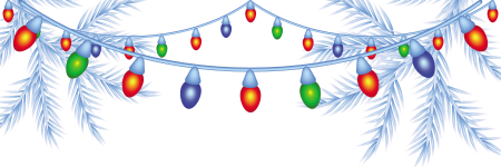 Новогодняя гирлянда на прозрачном фоне
