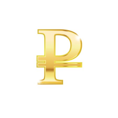 Значок рубля золотой