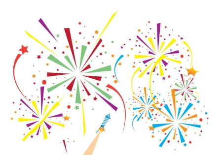 Салют на прозрачном фоне для фотошопа