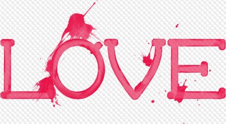 Надпись Love на прозрачном фоне