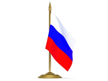 Флаг РФ на древке