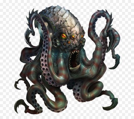 Морское чудовище на белом фоне